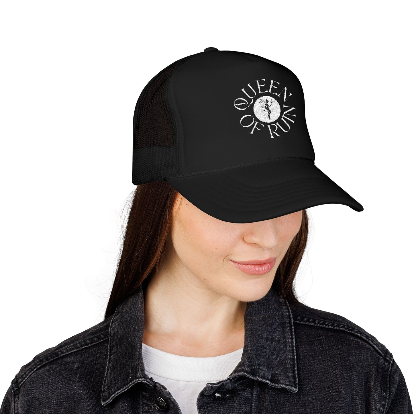 Queen of Ruin Trucker Hat — Embroidered Foam Trucker Cap for Romantasy Readers on the go