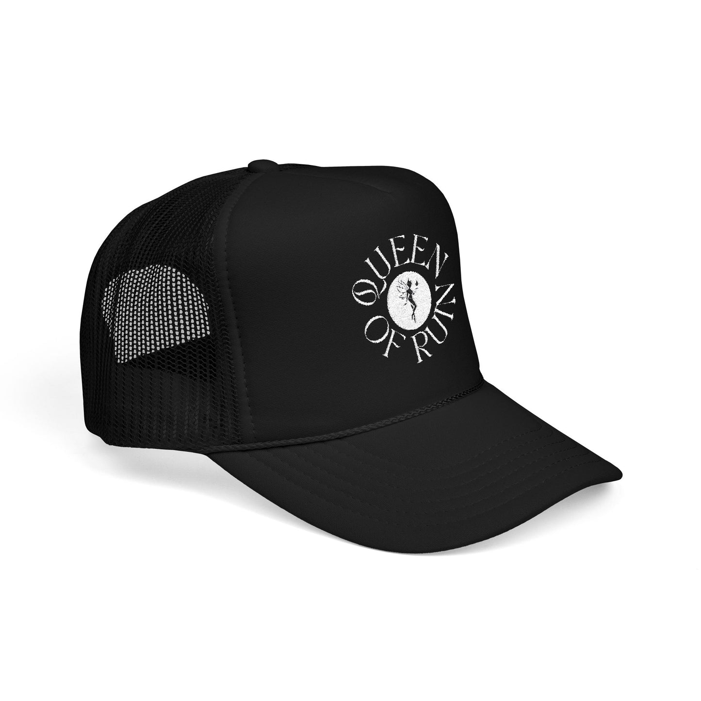 Queen of Ruin Trucker Hat — Embroidered Foam Trucker Cap for Romantasy Readers on the go