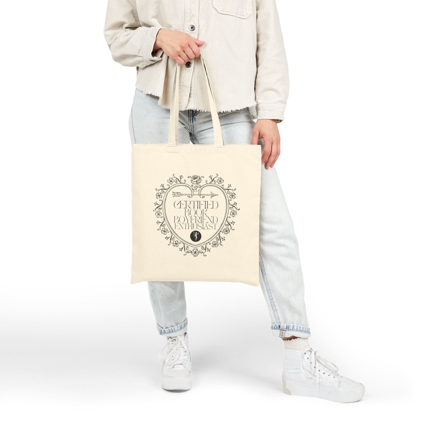 Certified Book Boyfriend Enthusiast Heart – Cotton Canvas Tote