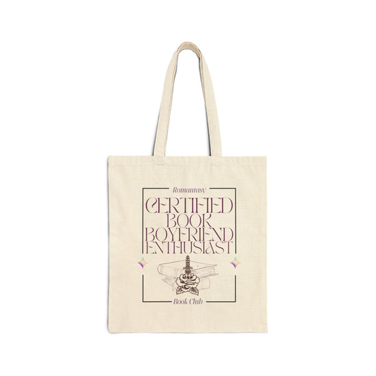 Certified Book Boyfriend Enthusiast – Cotton Canvas Tote