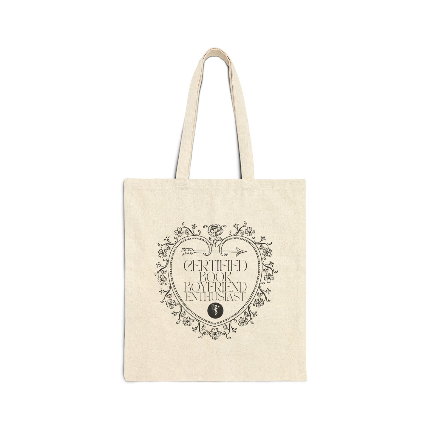 Certified Book Boyfriend Enthusiast Heart – Cotton Canvas Tote