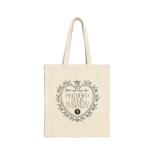 Certified Book Boyfriend Enthusiast Heart – Cotton Canvas Tote