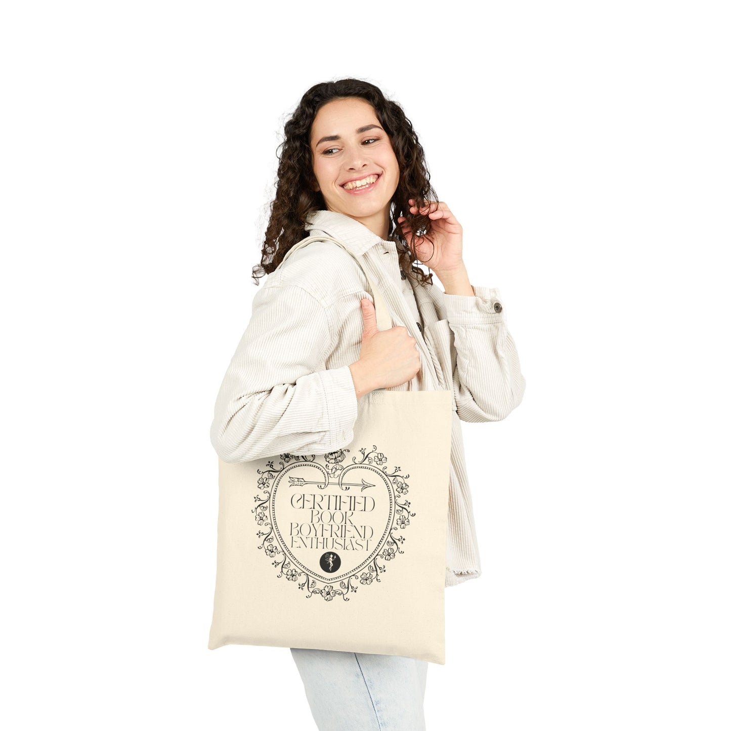 Certified Book Boyfriend Enthusiast Heart – Cotton Canvas Tote