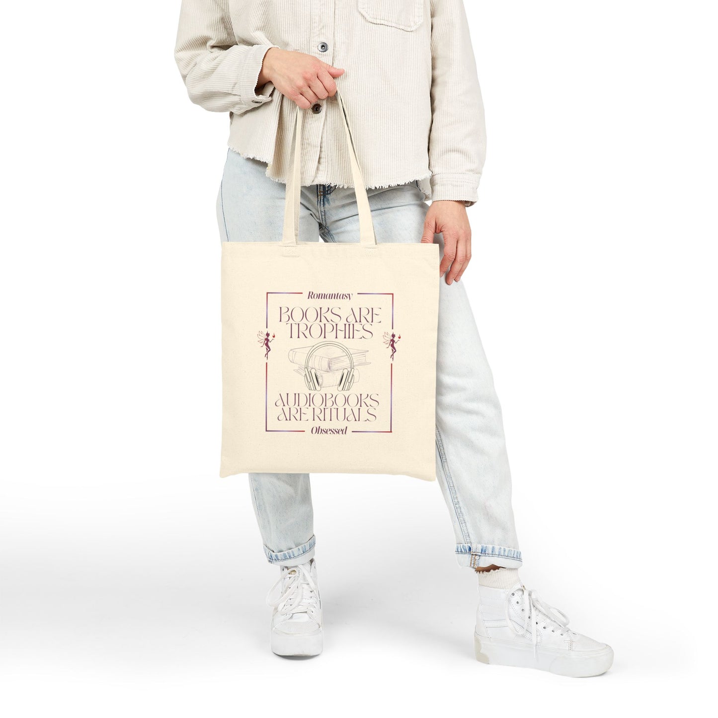 Books Are Trophies, Audiobooks Are Rituals – Cotton Canvas Tote