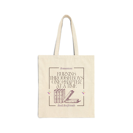 Burning Through Boys One Chapter at a Time – Cotton Canvas Tote
